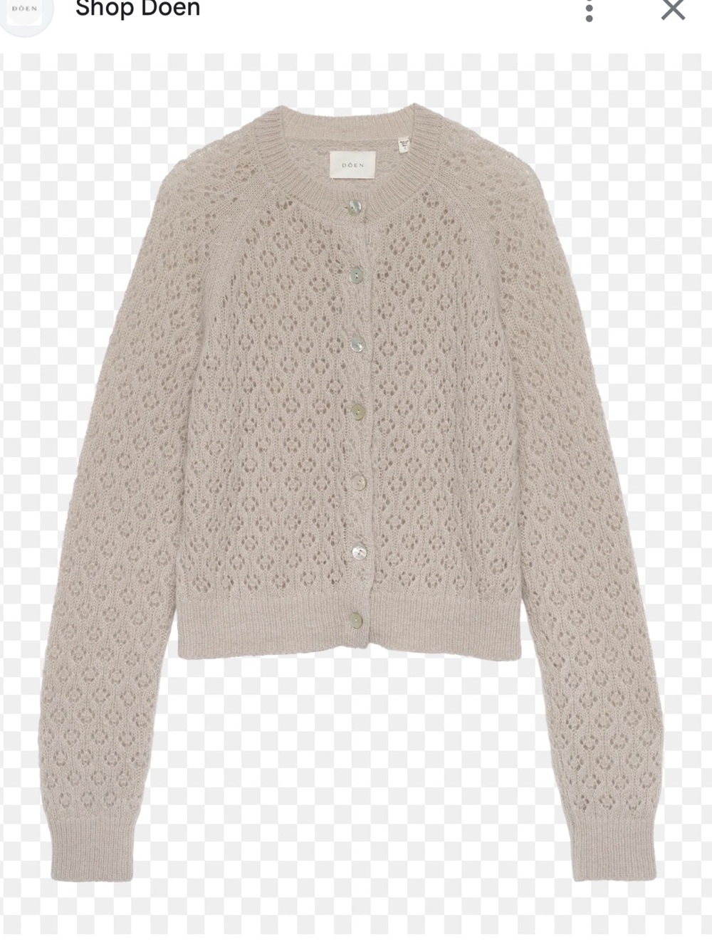 Doen Petra Pointelle Cardigan - Featherstone Beige